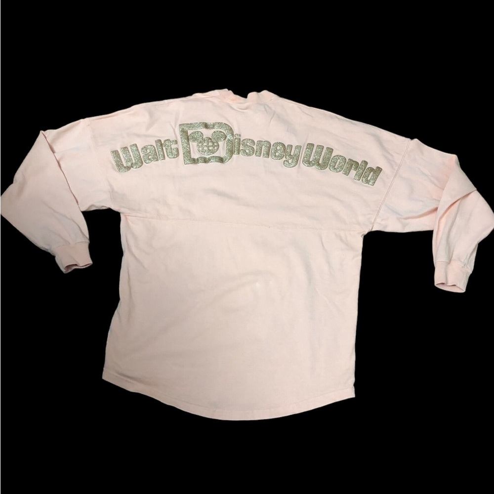 Disney Spirit Jersey Peach w/Rosegold Glitter Print XS - Picture 3 of 5